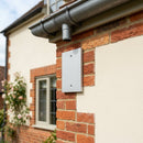 Aluminium Downpipe Access Plate 72x72mm — RAL 7035 (in use)
