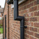 Flush Joint Aluminium Downpipe Bends 63mm Diameter — RAL 7016 / 92.5 Deg (in use)