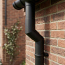 Flush Joint Aluminium Downpipe Bends 63mm Diameter — Textured Black / 112.5 Deg (in use)