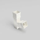 72x72mm Traditional Square Aluminium Downpipe Branches — RAL 9016 / 112.5 Degrees
