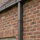 Flush Joint Internal Jointer 72x72mm Aluminium Downpipe — RAL 7022 (in use)