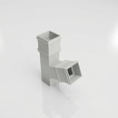 72x72mm Traditional Square Aluminium Downpipe Branches — RAL 7035 / 112.5 Degrees