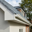 V Return Aluminium Fascia Board Gable Box Ends — RAL 9010 (in use)