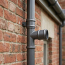 Traditional Aluminium Downpipe Branch 76mm Diameter — RAL 7022 / 112.5 Degrees (in use)