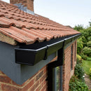 Aluminium Box Gutter Length 135×100mm 3m Marine Grade — RAL 9005 (in use)