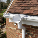 DeepFlow Aluminium Gutter Outlet 76mm Diameter 130mm — RAL 9016 (in use)