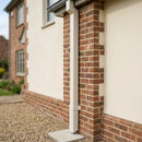 Aluminium Flush Joint Downpipe Sample — RAL 9010 / 72x72mm (in use)