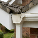 Moulded Ogee Gutter Outlet 72×72mm – 125×100mm Connection — RAL 9010 (in use)
