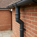 Traditional Aluminium Downpipe Bends 63mm Dia 92.5° 112.5° — RAL 7021 / 112.5 Degrees (in use)