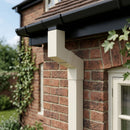 Flush Joint Aluminium Downpipe Bend 72x72mm — RAL 9010 / 92.5 Degrees (in use)