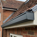 Aluminium Box Gutter Length 135×100mm 3m Marine Grade — RAL 7016 (in use)