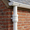 Traditional Aluminium Downpipe Socket 63mm Dia Non-Eared — RAL 9016 (in use)