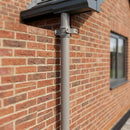 Aluminium Downpipe Length Eared Socket 63mm Dia x 3m — RAL 7036 (in use)