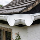 Half Round Aluminium Gutter Angle 135° - 125mm — RAL 9016 (in use)