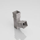 72x72mm Traditional Square Aluminium Downpipe Branches — RAL 7036 / 112.5 Degrees