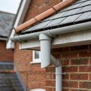 63mm Diameter Gutter Outlet Spigot Extender — RAL 7035 (in use)
