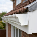 Moulded Ogee Gutter Left Hand Stop End 125 x 100mm — RAL 9016 (in use)