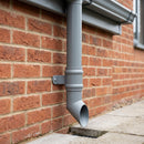 Traditional Aluminium Downpipe Shoe 63mm Diameter — RAL 7037 (in use)