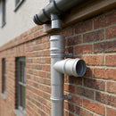 Traditional Aluminium Downpipe Branch 76mm Diameter — RAL 9006 / 92.5 Degrees (in use)