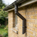 Traditional Adjustable Swanneck 63mm Diameter Aluminium Downpipe — RAL 7022 (in use)