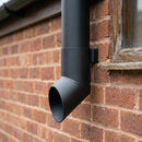 63mm Diameter Flush Joint Aluminium Downpipe Shoe — RAL 7021 (in use)