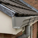 Moulded Ogee Gutter Left Hand Stop End 125 x 100mm — RAL 7036 (in use)