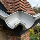 Half Round Aluminium Gutter Angle 90° - 125mm — RAL 7035 (in use)