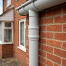 Traditional Aluminium Downpipe Socket 63mm Dia Non-Eared — RAL 7035 (in use)