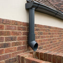 76mm Diameter Flush Joint Aluminium Downpipe Shoe — RAL 7016 (in use)