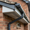 Aluminium Soffit Boards – Plain or Vented with Exterior Coating — RAL 7035 / 180mm Wide | Vented (in use)