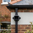 Traditional Downpipe Spare Socket Eared 72x72mm Aluminium — Textured Black (in use)