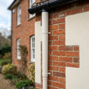 Aluminium Flush Joint Downpipe Sample — RAL 9010 / 63mmØ (in use)