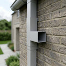72x72mm Flush Joint Downpipe Branches — 92.5° & 112.5° — RAL 9006 / 92.5 Degrees (in use)