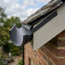 130mm Deepflow Gutter Side Rafter Bracket – Aluminium — RAL 7021 (in use)