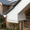 U Return Aluminium Fascia Board Gable Box Ends — RAL 9010 (in use)