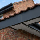 Aluminium Soffit Board Joint Cover — RAL 7021 (in use)