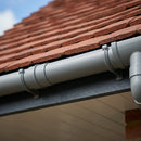 76mm Aluminium Gutter Outlet Spigot Extender – 250mm — RAL 7037 (in use)