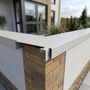 Aluminium Coping T-Junction – Secret Fix Wall Detail — RAL 7035 (in use)