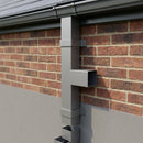 72x72mm Flush Joint Downpipe Branches — 92.5° & 112.5° — RAL 7036 / 92.5 Degrees (in use)