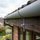 Half Round Aluminium Gutter Rise and Fall Bracket 125mm — RAL 7037 (in use)