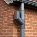 Flush Joint Aluminium Downpipe Bends 63mm Diameter — RAL 7016 / 112.5 Deg (in use)