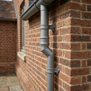 Traditional Aluminium Downpipe Bends 63mm Dia 92.5° 112.5° — RAL 7037 / 112.5 Degrees (in use)