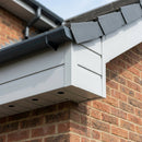 UF1 Aluminium Fascia Board Joint Cover - U Return Profile — RAL 7035 (in use)