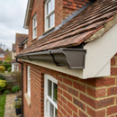 Moulded Ogee Gutter Right Hand Stop End 125 x 100mm — RAL 7022 (in use)