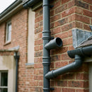 Traditional Aluminium Downpipe Branch 76mm Diameter — RAL 7016 / 112.5 Degrees (in use)