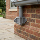 Traditional Downpipe Spare Socket Eared 72x72mm Aluminium — RAL 7037 (in use)