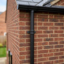Aluminium Downpipe Length Eared Socket 63mm Dia x 3m — Textured Black (in use)