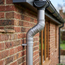 Traditional Adjustable Swanneck 76mm Dia Downpipe Connector — RAL 9006 (in use)