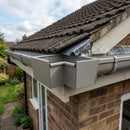 135° Aluminium Box Gutter Angle 135 x 100mm — RAL 7036 (in use)