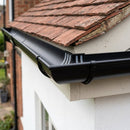 Half Round Aluminium Gutter Jointer 125mm Marine Grade — RAL 9005 (in use)